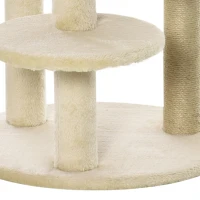 PawHut Arbre à chats multi-équipements griffoirs grattoirs plateformes niche jeu boule suspendue Ø 48 x 104H cm crème(m-13)