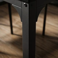 HOMCOM 3 Piece Space-Saving Kitchen Table and Chairs, Dining Table Set for 2 with Metal Legs, Black Wood Effect(m-13)