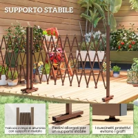 Outsunny Recinzione per Giardino a Larghezza Regolabile, in Metallo e Alluminio, 250x31x103.5 cm, Marrone(m-5)