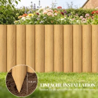 Outsunny Gartenzaun Zaun aus Holz 176 cm x 30 cm Zaunelemente Hundezaun für Garten Blumenbeete Tierbarriere(m-5)