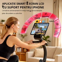 SPORTNOW Ergometru recumbent pentru acasă cu 8 trepte de rezistență reglabilă, frână magnetică, APP, senzor de puls, afișaj LCD, curele pentru picioare(m-7)