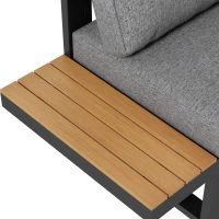 Outsunny 5-delige loungeset voor buiten, tuinmeubelset, 148 cm x 61 cm x 71,5 cm, Grijs + Natuurlijk(m-10)