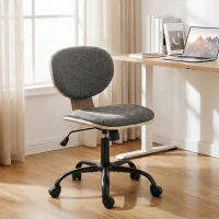 HOMCOM Home Office Desk Chair Rocking Function Ergonomic Swivel Chair with PU Wheels, Grey(m-8)