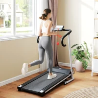 HOMCOM Cinta de Correr Plegable Cinta de Andar Eléctrica Velocidad de 1-10km/h con Pantalla LCD 125x61x118 cm Negro y Gris(m-10)