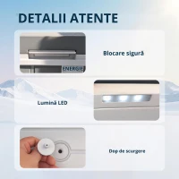 Outsunny Frigider portabil electric cu compresor 35L, zonă dublă, control prin app, lumină LED, ecran, pentru mașină și camping, negru(m-7)