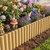 Outsunny Gartenzaun Zaun aus Holz 176 cm x 30 cm Zaunelemente Hundezaun für Garten Blumenbeete Tierbarriere(m-2)