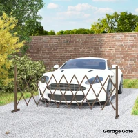 Outsunny Expanding Trellis Fence, Freestanding Movable Fence, Foldable Garden Screen Panel, 250 x 103.5 cm, Dark Brown(m-6)