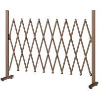 Outsunny Cerca de Jardim em Liga de Alumínio Barreira de Exterior Extensível Cerca de Jardim Metálica 250x31x103,5 cm Marrom(m-12)