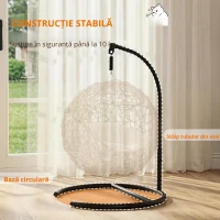 PawHut Pat împletit pentru pisici, Casă înaltă din rattan pentru pisici cu pernă lavabilă și bilă de joacă, Ascunzătoare pentru interior pentru pisici(m-7)
