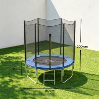 SPORTNOW Trampoline d'extérieur avec filet de sécurité Ø180 cm pour enfants et adultes(m-3)