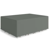 Outsunny Schutzhülle für Gartenmöbel Winterfest Wasserdicht Abdeckung Abdeckplane Oxford 275 x 205 x 90 cm Dunkelgrau(m-12)