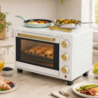 HOMCOM 21L Mini Countertop Oven, 100°C-230°C Adjustable Temperature, White(m-9)