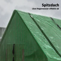 Outsunny Mini-Gewächshaus, wetterbeständig, aufrollbares Fenster, 240 cm x 90 cm x 90 cm, Grün(m-8)