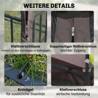 Outsunny tuinpaviljoen met dubbel dak paviljoen tuintent feesttent partytent met 4 x zijwanden metaal + polyester beige 3 x 3 x 2,7 m | Aosom(m-5)