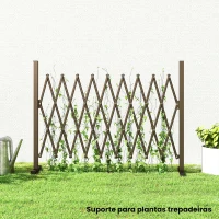 Outsunny Cerca de Jardim em Liga de Alumínio Barreira de Exterior Extensível Cerca de Jardim Metálica 250x31x103,5 cm Marrom(m-10)