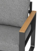 Outsunny 5-delige loungeset voor buiten, tuinmeubelset, 148 cm x 61 cm x 71,5 cm, Grijs + Natuurlijk(m-11)