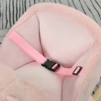 HOMCOM Cavallo a Dondolo a Forma di Coniglio con Suoni, Cavalluccio a Dondolo per Bambini 18-36 Mesi Interattivo, Rosa, 60x33x50cm(m-8)