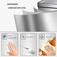 HOMCOM Coș de gunoi cu senzor 60 L cu capac cu închidere silențioasă, coș de gunoi automat de bucătărie din oțel inoxidabil, argintiu(m-7)