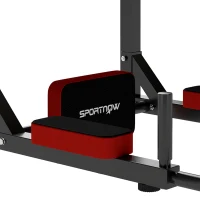 SPORTNOW Barre de Traction Murale 2-en-1 en Acier avec Poignées Antidérapantes, Coussins Coude et Dos, 95 x 76 x 63 cm, Rouge(m-13)