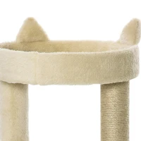 PawHut Arbre à chats multi-équipements griffoirs grattoirs plateformes niche jeu boule suspendue Ø 48 x 104H cm crème(m-12)