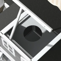 PawHut Casa de pisici din lemn cu 2 etaje rezistentă la iarnă și impermeabilă, cu acoperiș asfaltat, capac cu clapetă, scară, cuib de pisici, adăpost pentru exterior interior, grădină, balcon 78 x 55,5 x 91 cm Gri(m-15)
