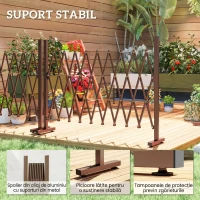 Outsunny Gard Extensibil Autoportant Pliabil, Panou Protector din Aluminiu pentru Grădină, 250x103,5cm, Maro Închis(m-5)