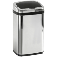 HOMCOM Sensor Mülleimer 30L Edelstahl Automatischer Mülleimer mit Bewegungssensor, Abfalleimer Müllbehälter Abfallbehälter für Büro, Schlafzimmer, Küchen Silber