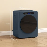 HOMCOM Uscător cu evacuare 5kg, 1000W uscător frontal compact independent cu tambur din oțel inoxidabil, timer, albastru(m-3)