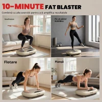 SPORTNOW Platformă vibratorie cu 20 de niveluri de viteză 3 programe ecran LED telecomandă pentru exerciții acasă(m-5)