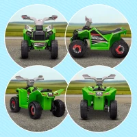 HOMCOM Elektro-Kinderquad, 2,5 km/h, Vorwärts- & Rückwärtsgang, für 18-36 Monate, Grün(m-7)