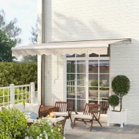 Outsunny Tenda da Sole a Bracci per Esterno con Manovella, Metallo e Poliestere, 3x2.5m Beige(m-9)