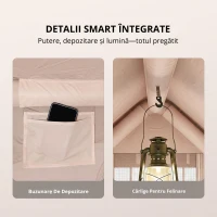 Outsunny Cort gonflabil 5–8 persoane, montare rapidă, 8000 mm impermeabil și rezistent la vânt cu pompă, racord pentru sobă, fereastră de acoperiș(m-9)