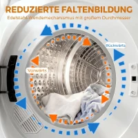HOMCOM 1000 W Kompakt-Ablufttrockner mit Extra-Trocken & ECO-Modi, Timer- und Temperatureinstellungen, Weiß(m-6)