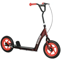 AIYAPLAY Trottinette patinette scooter enfant grandes roues de 6 à 12 ans hauteur réglable frein arrière béquille rouge(m-11)