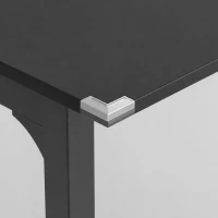 HOMCOM Table à manger extensible de 4 à 6 personnes, pieds en acier, pour petits espaces, salle à manger, noir(m-11)