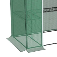 Outsunny Serre de jardin avec 1 porte, 2 fenetres et 2 étagères en forme de U pour Légumes Plantes Fleurs Bâche PE 140x73x190 cm(m-13)