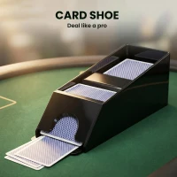 SPORTNOW 500-Piece Poker Chips Set with Card Shuffler, Card Shoe, Case, Casino Texas Holdem Poker Set with Mat, Silver Tone(m-6)