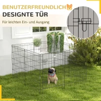 PawHut Huisdierren, speelren voor puppy's en kleine honden, met deur, geschikt voor binnen en buiten, 91 cm, Zwart(m-7)