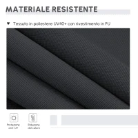 Outsunny Tendalino verticale con manovella senza foratura frangivento per balcone struttura in alluminio protezione UV 200 x 305 cm grigio(m-5)