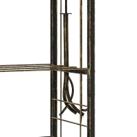 Outsunny 2-laags houtrek voor binnen 43 x 30 x 74 cm met 4-delig haardgereedschap en haken(m-12)