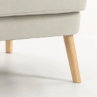 HOMCOM Accentstoel, fauteuil in linnenlook, hoge rugleuning, brede zitting, lendenkussen, beige(m-13)