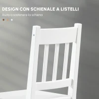 HOMCOM Set da 4 sedie da pranzo sedie da cucina sedie, legno massiccio, 41 cm x 46,5 cm x 85,5 cm, Bianco(m-6)