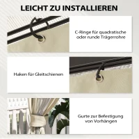 Outsunny Pavillon-Seitenwände, 4 Seitenwand-Paneele für Gartenpavillon, mit Reißverschluss, 3 x 3 m Pavillon, Cremeweiß(m-6)