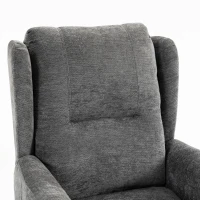 HOMCOM Elektrische relaxfauteuil met sta-op hulp voor senioren, chenille-look, met afstandsbediening en zijvakken, donkergrijs(m-10)