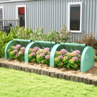 Outsunny Szklarnia foliowa, mrozoodporna, ze zwijanymi drzwiami na zamek 350 x 100 x 80 cm Zielony(m-2)