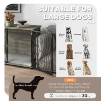 PawHut Dog Crate Furniture End Table w/ Plush Washable Cushion, Lockable Door, for Large Dogs(m-4)