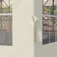 Outsunny Pavillon-Seitenwände, 4 Seitenwand-Paneele für Gartenpavillon, mit Reißverschluss, 3 x 3 m Pavillon, Cremeweiß(m-9)