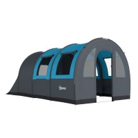 Outsunny Tente de camping 3 personnes avec 2 portes de chambre et sac de transport, imperméable dim. 480x260x200 cm(m-14)