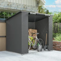 Outsunny Zeltgarage 1,9x1,2 m Wasserdicht Garagenzelt mit aufrollbarer Reißverschlusstür Belüftungsfenster Dunkelgrau(m-9)