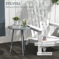 Outsunny Beistelltisch, Couchtisch, Gartentisch, Terrassentisch für Garten, Balkon, Stahl, 40 x 40 x 50 cm, Grau(m-4)